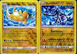 Cartas Pokemon "Dragonite holo" y "Xurkitree holo" de la serie ¨MENTES UNIDAS¨ - Imagen 1 de 2
