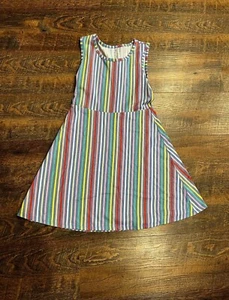 Wonder Nation Girls L 10/12 Blue Pastel Striped Jersey Knit Tank Dress - Picture 1 of 4