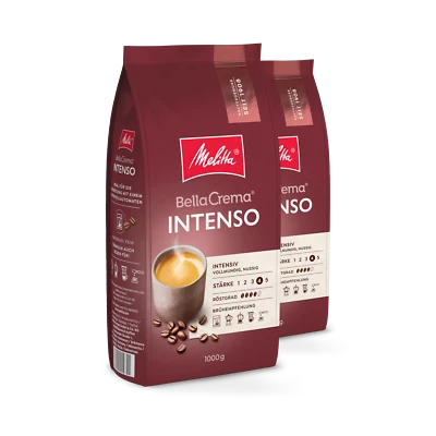 Melitta BellaCrema Intenso Kaffee-Bohnen, ungemahlen, für Vollautomaten, im Set - Bild 1 von 4