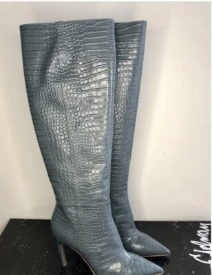 Nuevas botas hasta la rodilla Sam Edelman Fraya de cuero en relieve de cocodrilo talla 6,5 Foto 1 de 4
