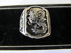 NEW HAND CRAVED CHINESE YEAR OF THE DRAGON DESIGNED BAND RING (SIZE 7)