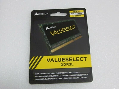 8GB DDR3L SO-DIMM 1600MHz Corsair Valueselect CL11 (CMSO8GX3M1C1600C11) - Bild 1 von 4