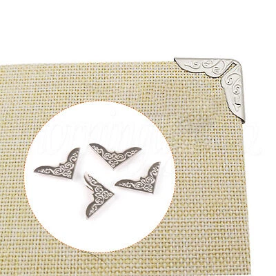 Juego de 20 cubiertas decorativas triángulo esquinas de libros de metal 0,91 x 0,91 pulgadas plateadas Foto 1 de 4