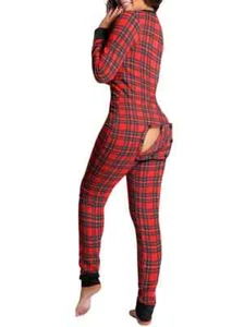 Women's Sleeping Romper Xmas Pajamas Long Sleeve V-Neck "Printed" Loose Medium M - Picture 1 of 3