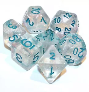 Juego de 7 Piezas Winter Walker Poliédricos Dados con Bolsa de Dados Turquesa - RPG D&D - Imagen 1 de 2