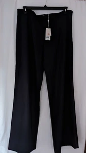NWT Tory Burch Women's 14 Wool Blend Lissa Pants Navy Wide Legs Stripe Side $275 - Picture 1 of 9
