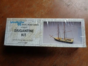 Vintage Woodcrafter Kits Brigantine Boat Wooden Basic Boat Kit Sealed - Picture 1 of 6