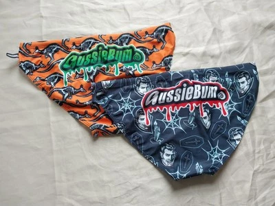 RARE Aussiebum Spooky Logo Swim Briefs - 2 Pair - Size 38  - Image 1 of 4