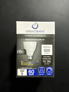 Green Creative PAR20-E26-8W-2700K-40 60W LED Light Bulbs Warm White Light - Picture 1 of 4