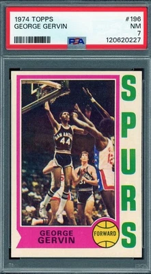 1974 Topps # 196 George Gervin radiocontrol novato de la corte PSA 7 casi como nuevo Spurs (120620227) Foto 1 de 2
