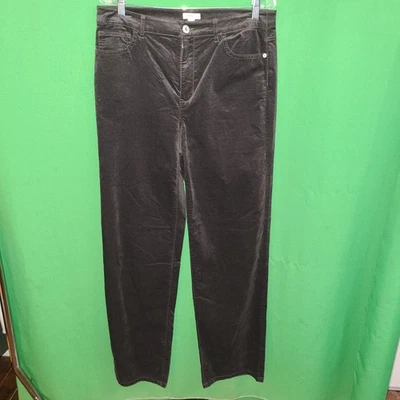 2948) NUEVO SIN ETIQUETAS JILL 12 Alto Marrón Pierna Relajada Pana Pantalones Largo Completo Nuevo 12T Foto 1 de 4