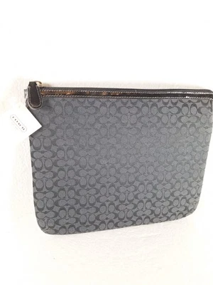 COACH F61035 Signature Tablet iPad Sleeve Case New w/ Tag NWT Black Zip Bag - Image 1 of 4