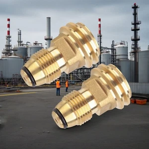 2 Stück POL auf QCC1 Propantank Adapter 100 Pfund LP Tankventil auf Typ-1 Armatur Sehr guter Zustand - Bild 1 von 14