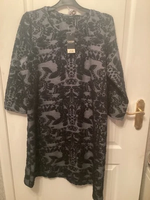 NWT. George black & grey ladies 3/4 sleeve tunic/dress size 16 - Image 1 of 3