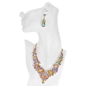 Kirks Folly Pixie Princess Necklace & Earrings Set (GT/Mystic Pink Lilac) - Picture 1 of 4