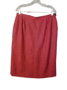 Falda Lápiz Pendleton Pata de Gallo Lana Virgen HECHA EN EE. UU. Para Mujer 16 Vintage Rosa - Imagen 1 de 7
