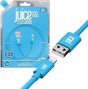 Juice Charge & Sync Apple Cable 2m XL - Apple iPhone iPad iPod - BLUE - Zdjęcie 1 z 4