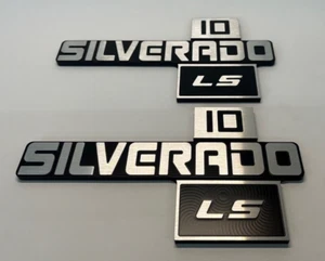 Emblem Custom Billet Front Fender Silverado 'LS' Chevrolet Truck 1981-1987 C 10 - Picture 1 of 5
