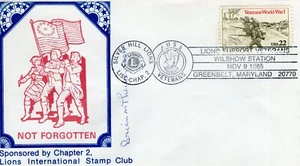 LIONS SUPPORT VETERANS WILSHOW STATION, GREENBELT, MD 1985 FDC18221 - Picture 1 of 1