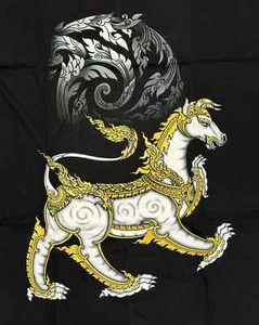 Rock Eagle Thai Art on T-Shirt Glow in the Dark Sangha (Wahl L oder XL) - Bild 1 von 9