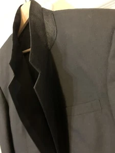 Vtg Pierre Balmain Mens Sz 40L Black Wool Classic Suit Jacket Blazer Coat Rare - Picture 1 of 11