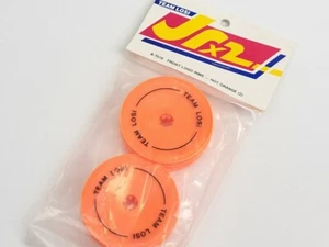 Vintage Team Losi Front Wheels Logo Hot Orange Jrx2 Vintage 2wd Buggy A-7010 - Picture 1 of 4