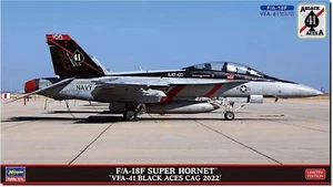 Hasegawa 1/72 US Navy F/A-18F Super Hornet VFA-41 Black Ace CAG 2022 Plasti - Foto 1 di 4