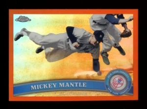 2011 Topps Chrome #7 MICKEY MANTLE Orange Refractor Parallel NY Yankees HOF - Picture 1 of 2