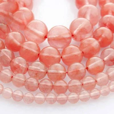 Wassermelonenrot Kristall Perlen Naturstein Rund gems,1Strang 4~12mm - Bild 1 von 3