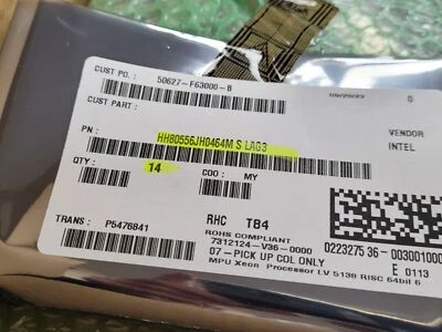 HH80556JH0464MSLAG3 Central Processing Units Xeon 5138 Dual Core 2.13GHz LGA771 - Image 1 of 3