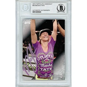 2015 Topps UFC Knockout #44 Miesha Tate Signed MMA Card AUTO Beckett BAS Slab - Picture 1 of 5