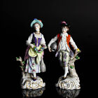 Paire de figurines en porcelaine Aelteste Volkstedt magnifiques rocailles colorées peintes