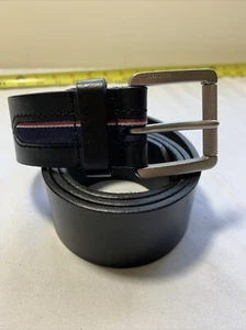 Tommy Hilfiger Black Size 32 Genuine Leather Belt - Picture 1 of 9