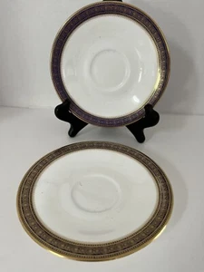 Zwei Royal Doulton Fine Bone China Rochelle Muster 6" Untertassen. Teeteller H5024 - Bild 1 von 4
