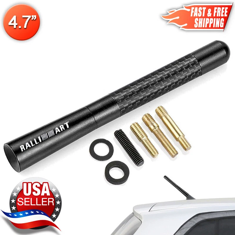 RalliArt Carbon Fiber 4.7" Inch Short Antenna for Mitsubishi Ralli Art - USA - Image 1 of 1