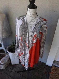 Chico's, envoltura de manga larga multicolor Ramio/rayón nuevo con etiquetas, talla 2 - Imagen 1 de 4