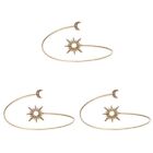  Set of 3 Sun Moon Bracelet Women Arm Band Jewlery Silver Jewelry