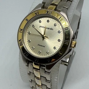 Pierre Cardin Quartz Watch Women Dual Tone genuine Diamonds Analog New Battery - Picture 1 of 6