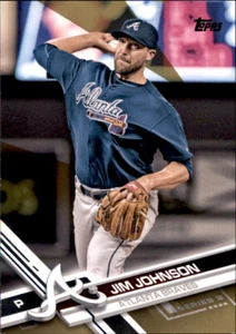 2017 Topps Jim Johnson #d /2017 Gold Parallel Insert PWE Braves #374 - Picture 1 of 2