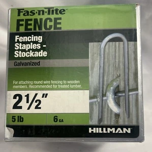 Hillman Fasteners 461481 Hot Dipped Galvanized Fence Staples 5lbs 2.5” 5# 2 1/2” - Picture 1 of 1