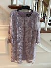 ALEX EVENINGS Embroidered Mock Jacket Dress Size 8 Smokey Orchid