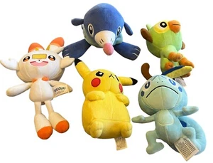 Pokemon Plush Lot Of 5 Pikachu Popplio Sobble Scorbunny Grookey Stuffed Animals - Picture 1 of 13