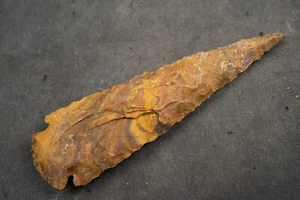 4" Flint Spearhead Handmade Spear Point Knife Blade Arrowhead 763 - Picture 1 of 2