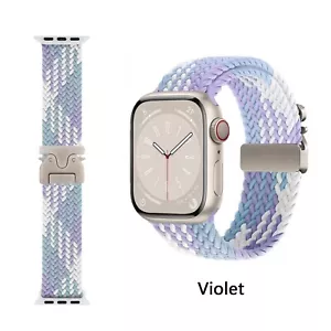 Stylish Metal Parachute Buckle Nylon Loop Braided Strap for iWatch S10 46mm NEW - Picture 1 of 18