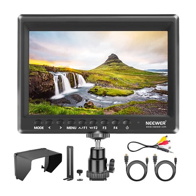 Neewer F100 7'' Camera Field Monitor Video Assist Slim IPS 1280x800 HDMI - Image 1 of 4