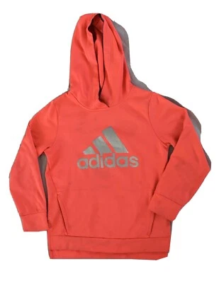 Adidas Hoodie Youth Medium 10/12 Polyester Coral Silver Trademark - Image 1 of 4
