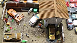 Custom Model Car Junkyard Junker 1:64 DIORAMA 50 Studebaker 70 olds 442 junk - Picture 1 of 24