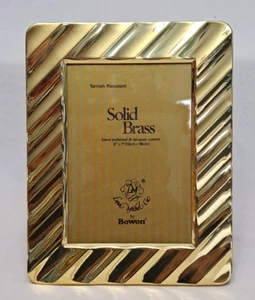 VTG 1980s Loui Michel Cie by Bowon Solid Brass Lacquer 5"x7" Photo Frame NOS - Picture 1 of 14