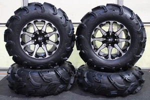 YAMAHA WOLVERINE X2 , X4 28" MAXXIS ZILLA ATV TIRE & 14" HD6 M WHEEL KIT IRS11K - Picture 1 of 7