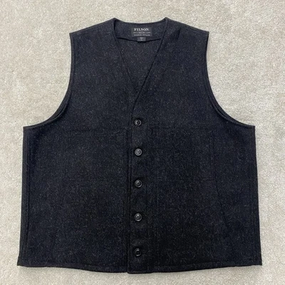CC FILSON Garment 100% Wool Mackinaw Vest Charcoal Men's Size XL MADE IN USA - Image 1 of 4